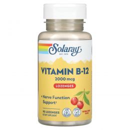 Solaray, Vitamin B-12, Natural Cherry Flavor, Sugar Free, 2000 mcg, 90 Sublingual LozengesOther