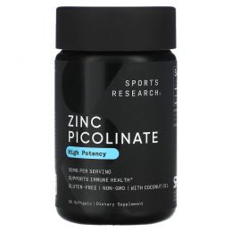 Sports Research, Zinc Picolinate, 50 mg, 60 Softgels