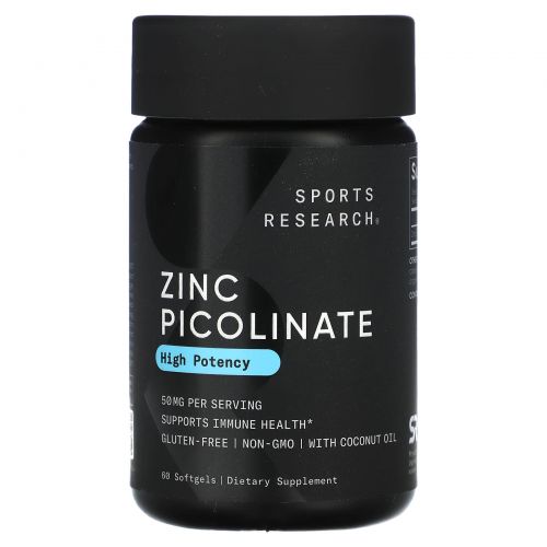 Sports Research, Zinc Picolinate, 50 mg, 60 Softgels
