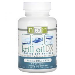 Natural Dynamix, Масло криля DX, 1000 мг, 60 мягких капсул