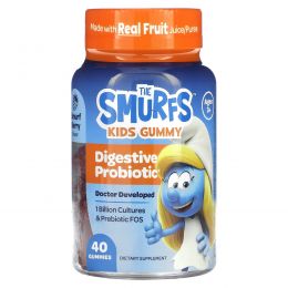 The Smurfs, Kids Gummy, пищеварительный пробиотик, для детей от 3 лет, ягоды смурфа, 40 жевательных таблеток