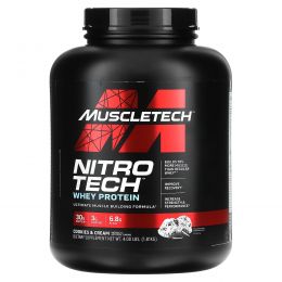 Muscletech, Nitro Tech, сывороточный изолят для наращивания сухой мышечной массы, со вкусом печенья с кремом, 3.97 фунта (1.8 кг)