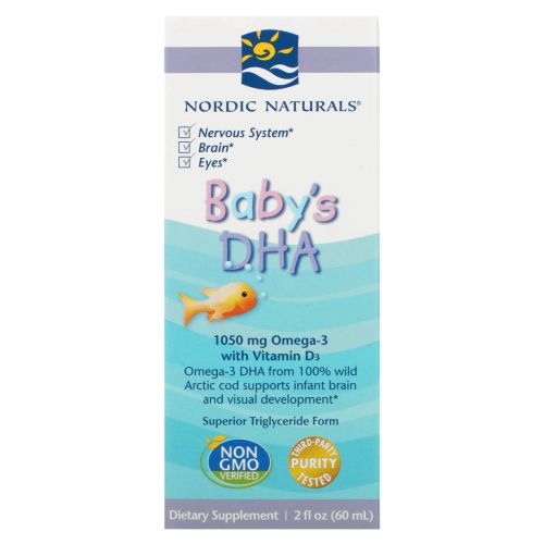 Nordic Naturals, Baby's DHA, with Vitamin D3, 1,050 mg, 2 fl oz (60 ml)