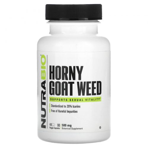 Nutrabio Labs, Horny Goat Weed, 500 мг, 90 растительных капсул