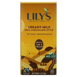 Lily's Sweets, 40% Chocolate Bar, Creamy Milk, 3 oz (85 g)
