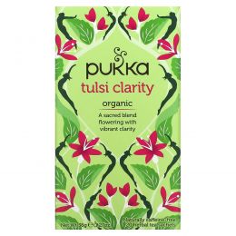 Pukka Herbs, Organic Tulsi Clarity, Caffeine-Free, 20 Herbal Tea Sachets, 1.27 oz (36 g)