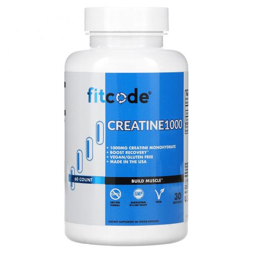FITCODE, Creatine1000, 500 мг, 60 растительных капсул
