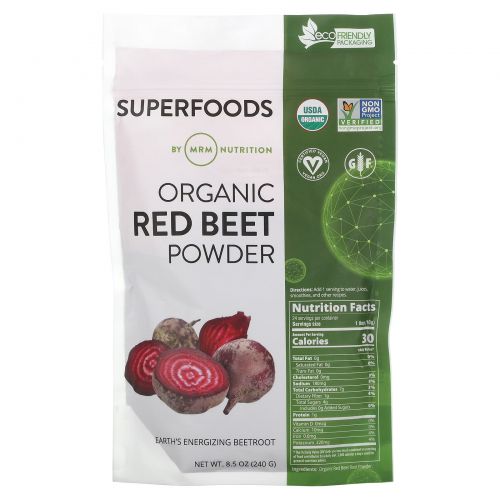 MRM, Органический порошок из красной свеклы Organic Red Beet Powder, 240 г