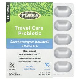 Flora, Travel Care Probiotic, 30 Vegetarian Capsules