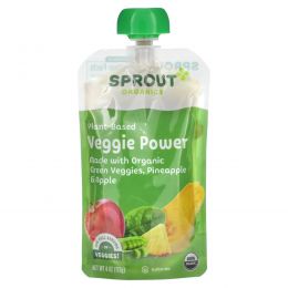 Sprout Organic, Veggie Power, Green Veggies with Pineapple & Apple, 4 oz (113 g)