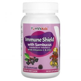 Yum-V's, Immune Shield с бузиной, со вкусом ягод, 60 желе