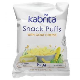 Kabrita, Слоеные закуски, 9+ M, с козьим сыром, 6 пакетиков по 15 г (0,53 унции)