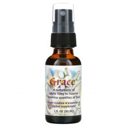 Flower Essence Services, Grace, цветочная эссенция с эфирным маслом, 1 жидкая унция (30 мл)