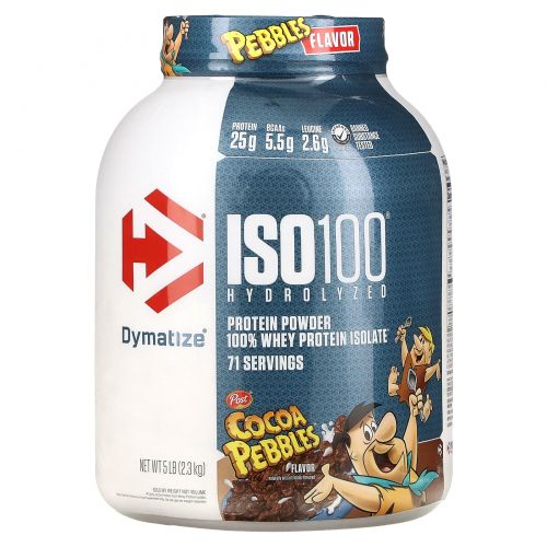 Dymatize Nutrition, ISO100, гидролизованный 100% изолят сывороточного протеина, шоколадный вкус, 2,3 кг (5 фунтов)