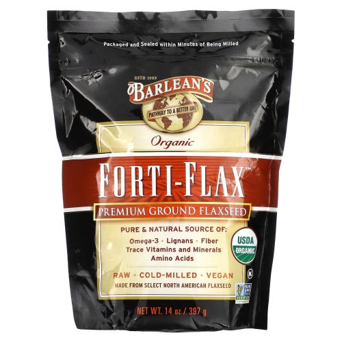 Barlean's, Organic Forti-Flax, молотое льняное семя премиального качества, 397 г (14 унций)