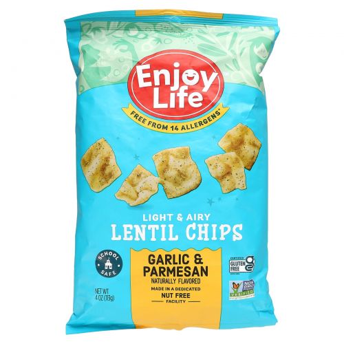 Enjoy Life Foods, Plentils, Lentil Chips, Garlic & Parmesan,  4 oz (113 g)