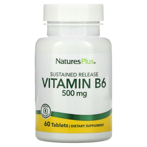 Nature's Plus, Vitamin B6, 500 mg, 60 Tablets