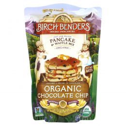 Birch Benders, Органическая смесь для блинов и вафель, с шоколадной крошкой, 454 г (1 фунт)