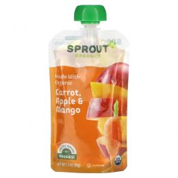 Sprout Organic, Baby Food, 6 Months & Up, Carrot Apple Mango, 3.5 oz (99 g)