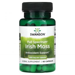 Swanson, Ирландский мох полного спектра, 400 мг, 60 капсул