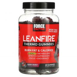 Force Factor, Leanfire Thermo, жевательные таблетки для сжигания жира, вкус ягод, 60 жевательных таблеток