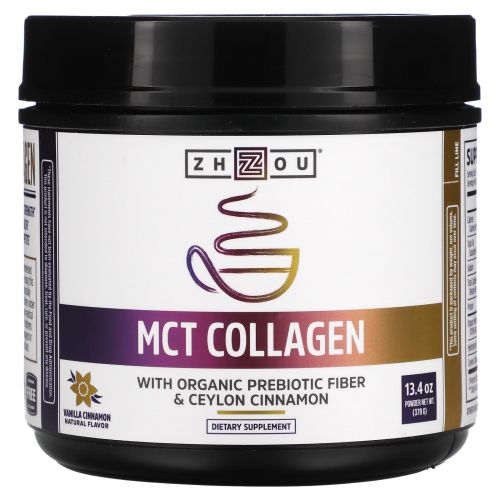 Zhou Nutrition, MCT Collagen, Natural Vanilla, 13.4 oz (379 g)