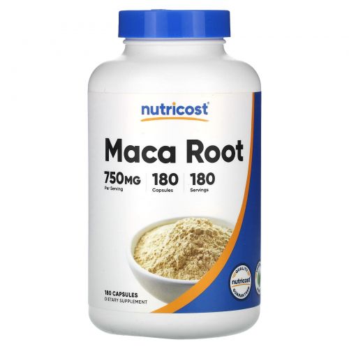 Nutricost, Корень маки, 750 мг, 180 капсул