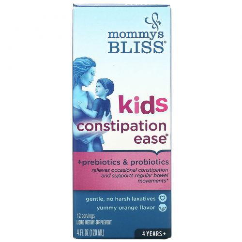 Mommy's Bliss, Kids Constipation Ease, 4 Years+, Orange, 4 fl oz (120 ml)