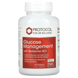 Protocol for Life Balance, Glucose Management with Berberine HCL, 90 Softgels