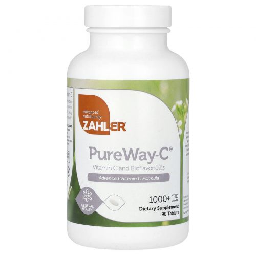 Zahler, PureWay C, улучшенный витамин C, 1000 мг, 90 таблеток