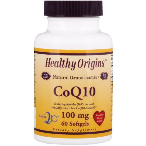 Healthy Origins, CoQ10 Желатиновые капсулы ( Kaneka Q10 ), 100 мг, 60 желатиновых капсул