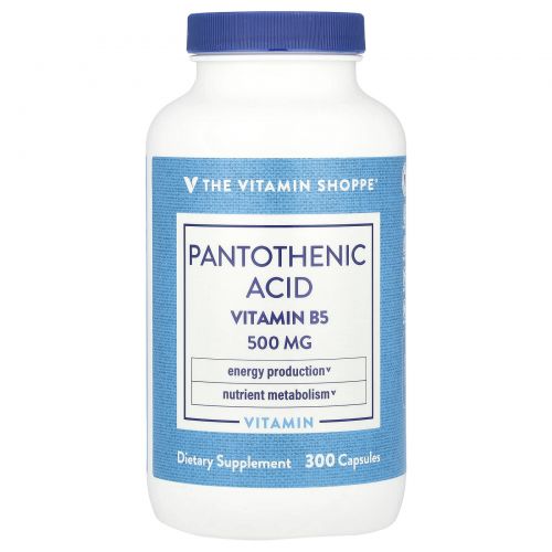 The Vitamin Shoppe, Пантотеновая кислота, витамин B5`` 300 капсул