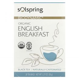 Dr. Mercola, Biodynamic, органический английский завтрак, черный чай, 18 чайных пакетиков, 36 г (1,27 унции)