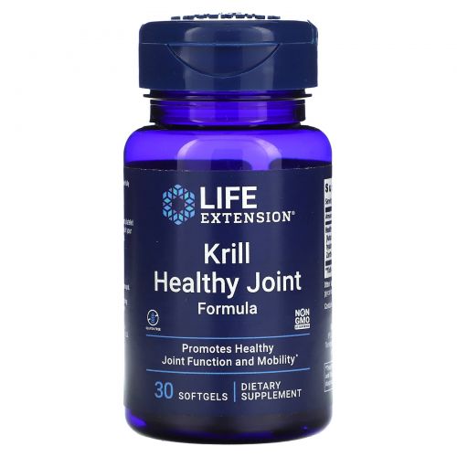 Life Extension, Формула здоровых суставов из криля, 30 капсул