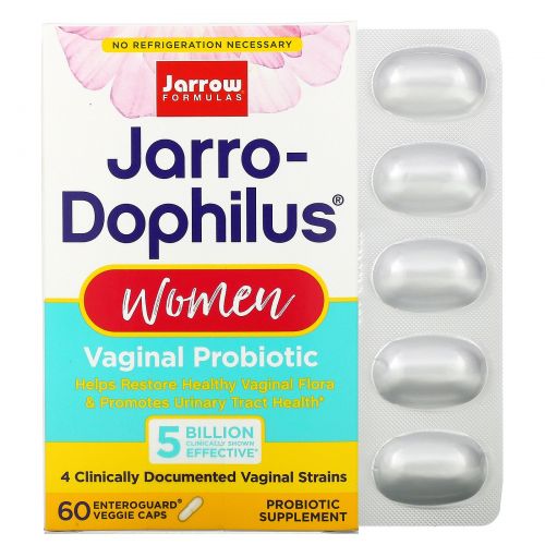 Jarrow Formulas, Пробиотики Jarro-Dophilus, для женщин, 60 веганских капсул с энтеросолюбильным покрытием