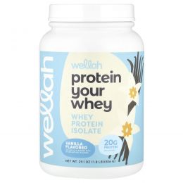 Wellah, Protein Your Whey, изолят сывороточного протеина, ваниль, 816 г (1,8 фунта)