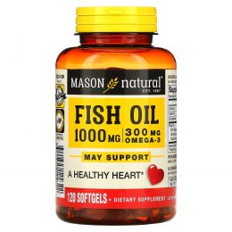 Mason Natural, Omega-3 Fish Oil, 1000 mg, 120 Softgels