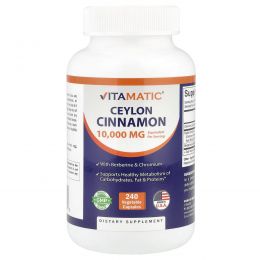 Vitamatic, Цейлонская корица, 240 растительных капсул