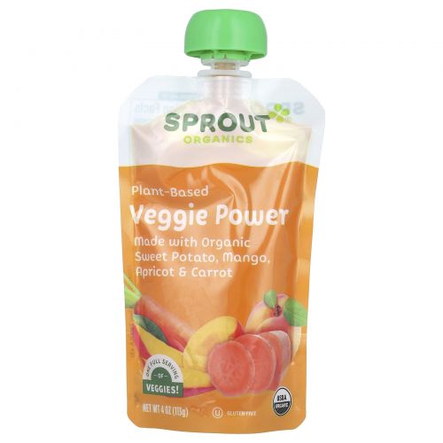 Sprout Organic, Veggie Power, Sweet Potato with Mango, Apricot & Carrot, 4 oz (113 g)