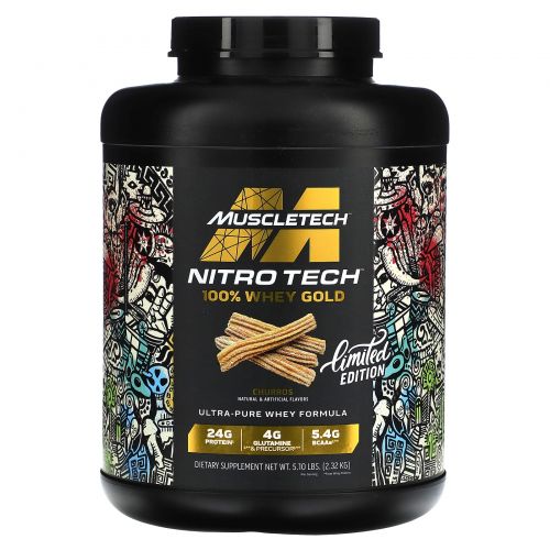 MuscleTech, Nitro Tech, 100% Whey Gold, ограниченная серия, чуррос, 2,32 кг (5,10 фунта)