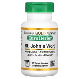 California Gold Nutrition, EuroHerbs Зверобой XT 300 mg, VC EM, 60 карат