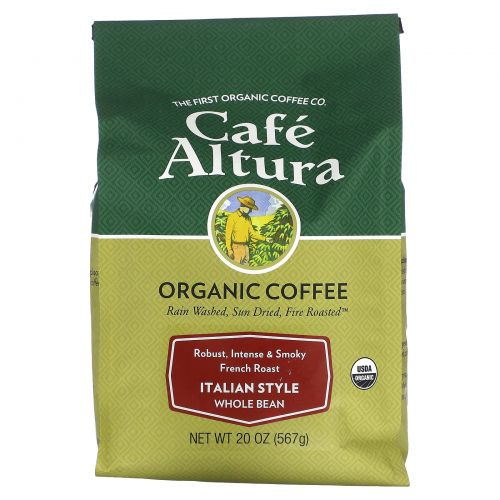 Cafe Altura, Organic Coffee, Italian Style, French Roast, Whole Bean, 20 oz (567 g)