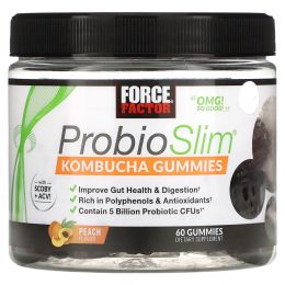 Force Factor, ProbioSlim, жевательные конфеты с комбучей, вкус персика, 60 жевательных конфет