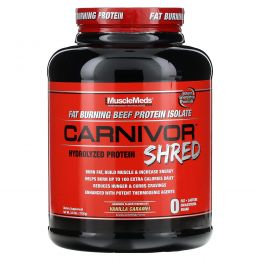 MuscleMeds, Carnivor Shred, гидролизованный протеин, ванильная карамель, 1736 г (3,8 фунта)