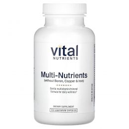 Vital Nutrients, мультипитательные вещества без бора, меди и железа, 120 вегетарианских капсул