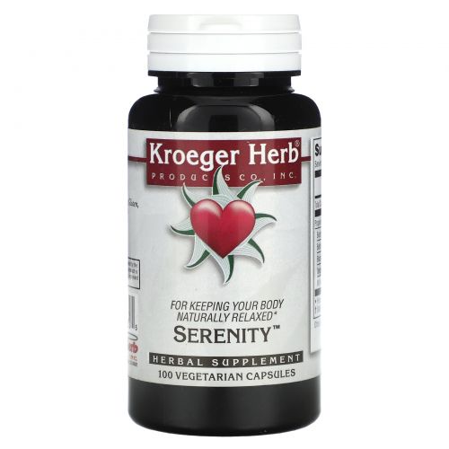 Kroeger Herb Co, Serenity, 100 вегетарианских капсул