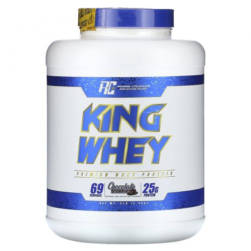 Ronnie Coleman, King Whey, сывороточный протеин премиального качества, шоколадный брауни, 2,3 кг (5 фунтов)
