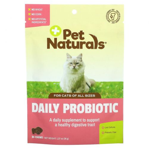 Pet Naturals of Vermont, Daily Probiotics, For Cats, 30 Chews, 1.27 oz (36 g)