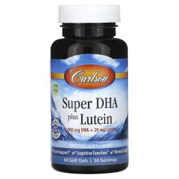 Carlson Labs, Super DHA Plus Lutein, 60 Softgels