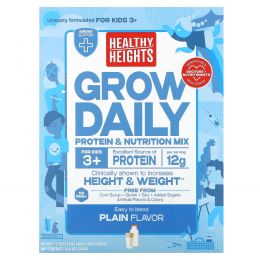 Healthy Heights, Grow Daily, смесь протеина и питательных веществ, для детей от 3 лет, без добавок, 7 пакетиков по 43 г (1,52 унции)